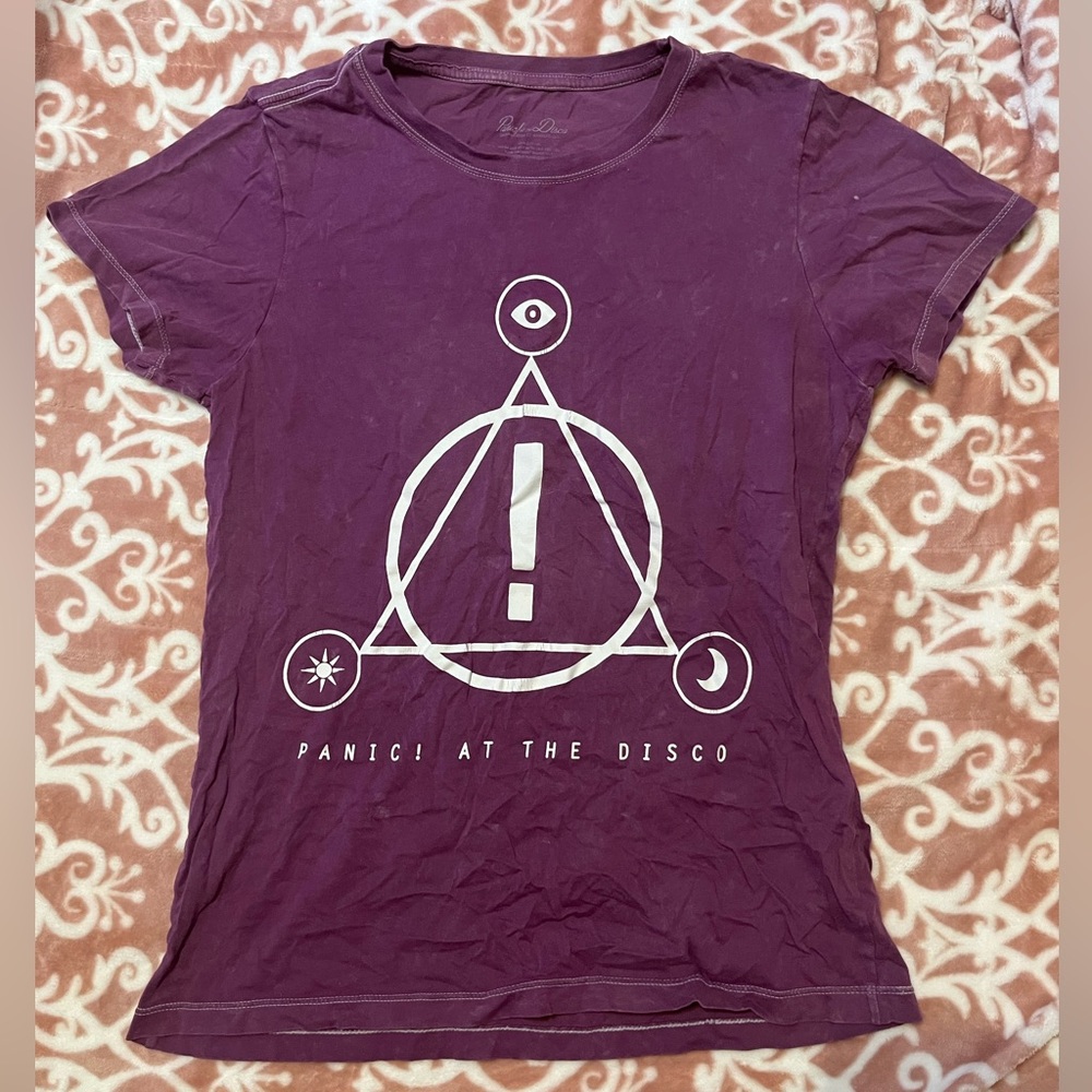 Panic! At the Disco logo Magenta T-shirt